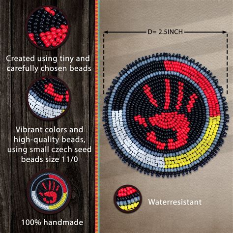 Mmiw Handprint Handmade Beaded Patch Indigenous Handmade Etsy