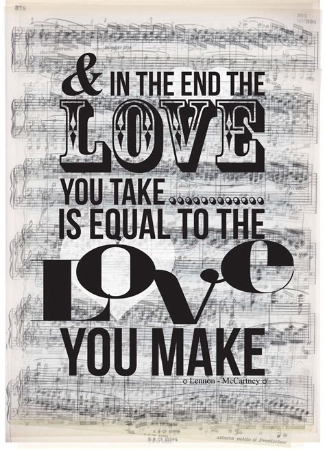 And In The End The Beatles Lyrics Poster A3 165 X 117 Inches