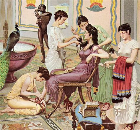 A Roman Woman Being Attended To In Her Ablutions With Images Roman History Classical