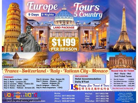 And your holiday package is. 9D8N Europe 5-Country Tour Package