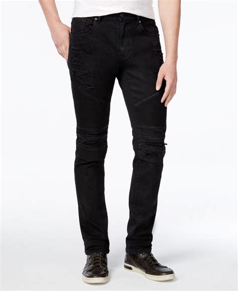 Enjoy free shipping on all us orders of $75 or more. Reason Men's Slim-fit Leroy Waxed Denim Black Moto Jeans ...