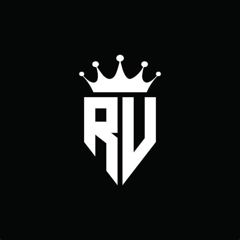 Rv Logo Monograma Emblema Estilo Con Plantilla De Diseño De Forma De