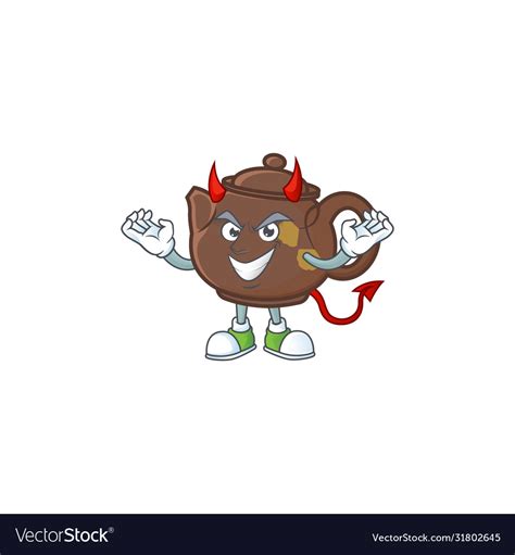 Devil Teapot Cartoon Character Mascot Design Style