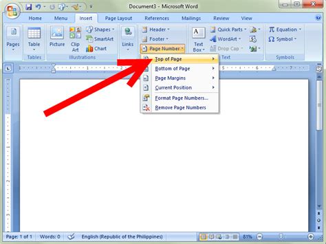 How To Insert Page Numbers In Microsoft Word 2007 In 4 Steps