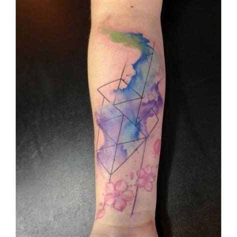 Abstract Watercolor Style Forearm Tattoo