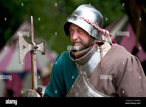 A Medieval Soldier At The Chesterfield Medieval Market Derbyshire
