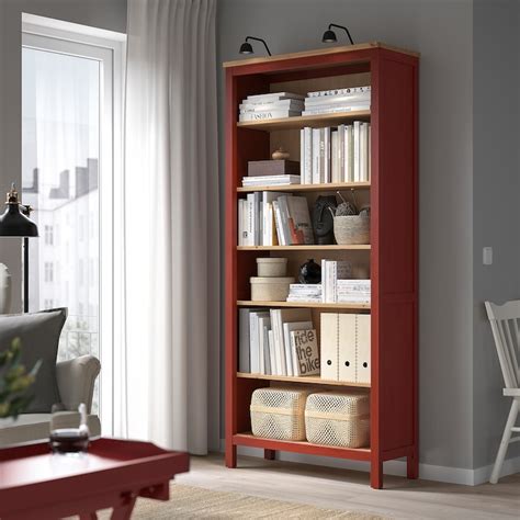 Hemnes Bookcase Red Stainedlight Brown Stained 90x197 Cm 3538x771