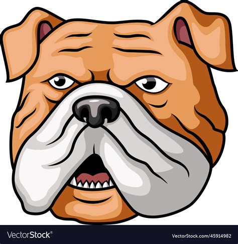 Cute Bulldog Head Mascot Character Royalty Free Vector Image