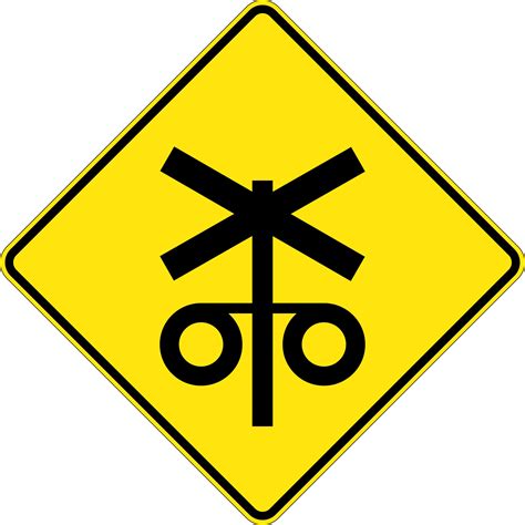 Railway Level Crossing Flashing Signal Ahead Road Signs Uss