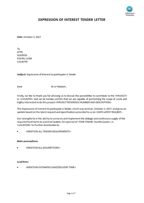 Expression Of Interest Cover Letter Examples Sample Letter