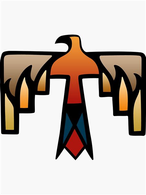 Thunderbird Native American Indian Symbol Sticker By Peculiardesign