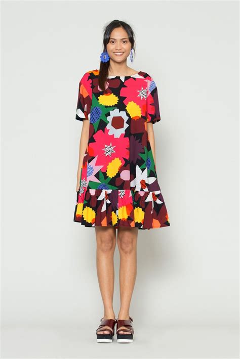 gorman online geo flower pop dress dresses clothing shop colorful fashion bright