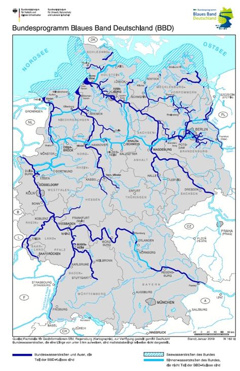 Darstellung aller deutscher seewasserstraßen und. Blaues Band | Umweltbundesamt