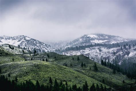Green Mountain Covered By Snow · Free Stock Photo