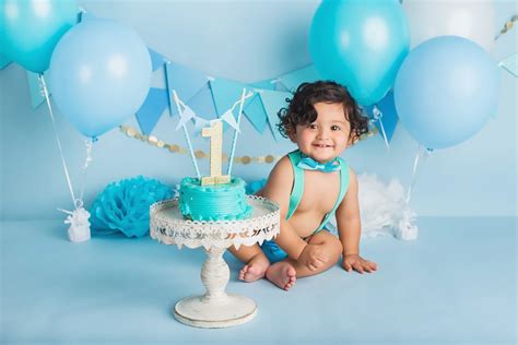 Huis Baby Boy 1st Birthday Cake Smash Prop Outfit Blue Color Br5344895