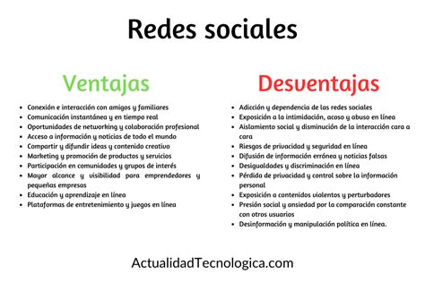 20 ventajas y desventajas de las redes sociales actualidad tecnologica