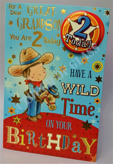 It is an honor to become a grandparent. Great Grandson 2nd Birthday Badge Card - Candy Club ...