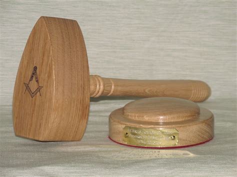 Masonic Wooden Gavel And Block In Oak Wood Common Gavel Any Message Name