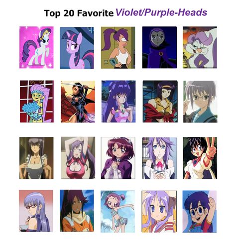 Top 20 Favorite Violet Purple Heads By Cartoonsbest On Deviantart