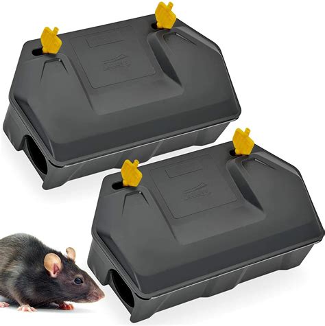 Rat Bait Station 2 Pack Rodent Bait Station With Key Eliminates Rats