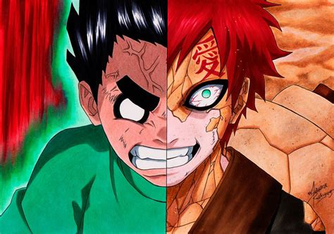 Rock Lee Vs Gaara Anime Personagens De Anime Arte Naruto