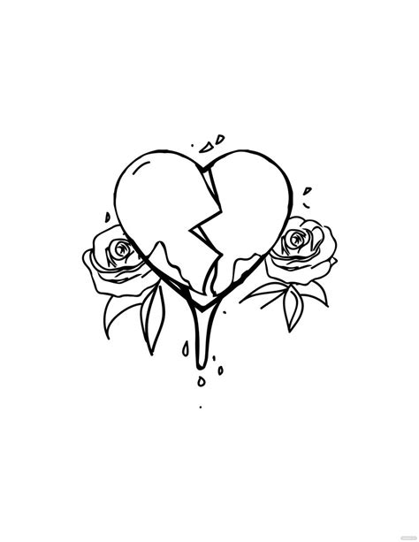 Bleeding Heart And Rose Drawing In Illustrator Pdf  Eps Svg Png