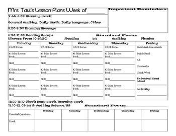 lesson plan template   ivy taul teachers pay teachers