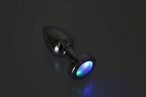 Small LED Stainless Steel Butt Plug PL LED Touch Of Fur