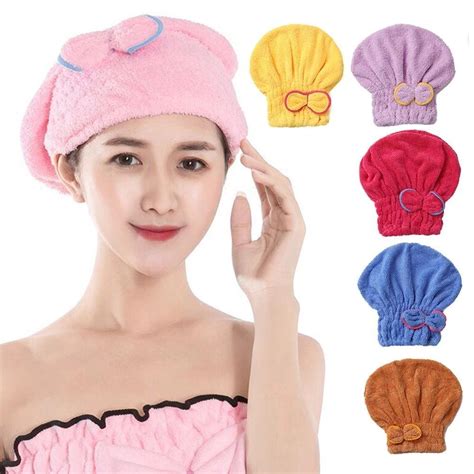 Buy 1pc Microfibre Quick Hair Drying Towel Bowknot Coral Fleece Soft Bath Towel Shower Fast Dry