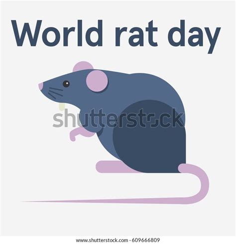 World Rat Day Flat Vector Stock เวกเตอร์สต็อก ปลอดค่าลิขสิทธิ์