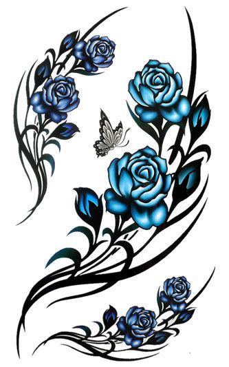 Blue Roses Hand Tattoos Rose Vine Tattoos Tribal Rose Tattoos Side