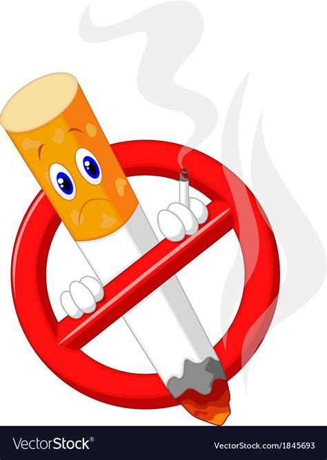 No Smoking Cartoon Symbol Royalty Free Vector Image