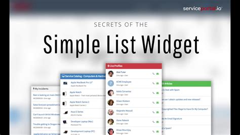 Secrets Of The Simple List Widget In Servicenow Service Portal Youtube