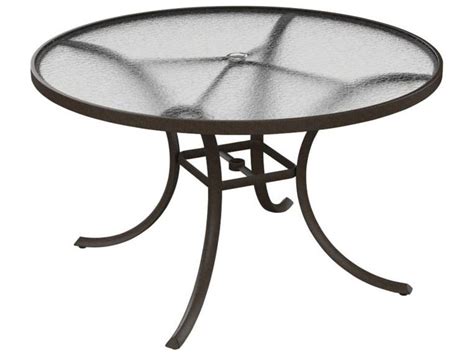 Tropitone Acrylic Cast Aluminum 48 Round Dining Table With Umbrella