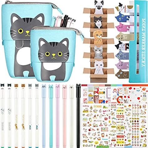 Amazon Com Pcs Cute Cat Stationery Set Kawaii Pop Up Pencil Case