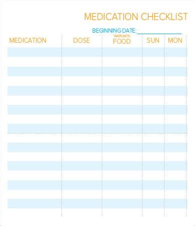 daily checklist template    word documents