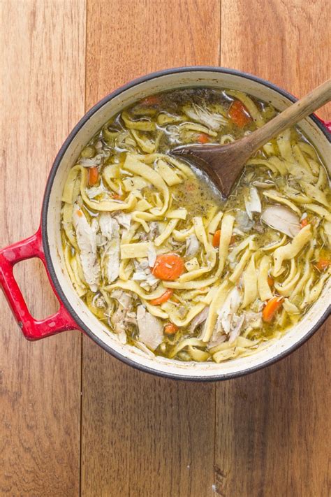 You want nothing more than to wrap yourself in a big ol' blanket and settle down with a mug of chicken noodle soup. Chicken Noodle Soup From Scratch | Wholefully