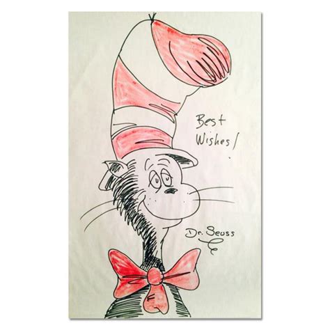 Lot Dr Seuss 1904 1991 Cat In The Hat Best Wishes Hand Signed