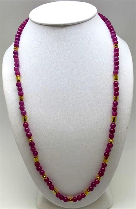 Ruby Beaded Necklace At 1stdibs Ruby Bead Necklace Ruby Beads Necklace