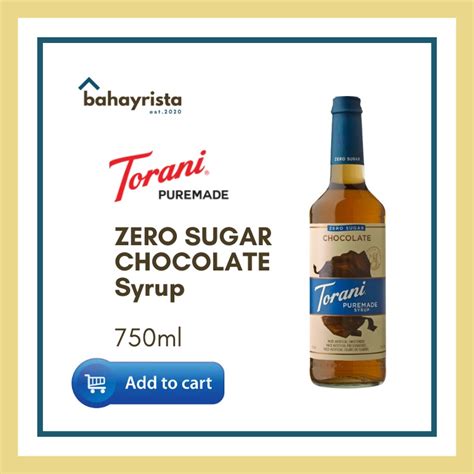 Torani Zero Sugar Chocolate Syrup 750ml Shopee Philippines
