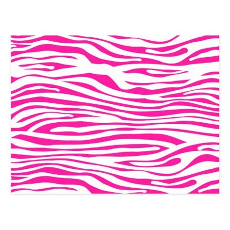 Hot Pink Zebra Stripe Pattern Animal Print Postcard Zazzle