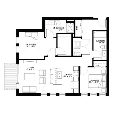 2 Bedroom Apartment Floor Plans 550 Ultra Lofts