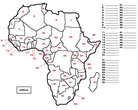 9 Best Images Of Africa Map Worksheet Africa Coloring Map South