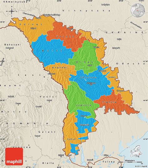 Political Map Of Moldova Shaded Relief Outside