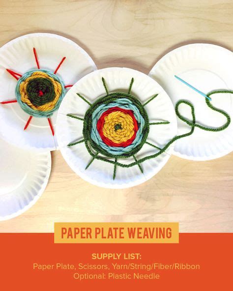 9 Paper Plate Weavings Ideas Weaving Projects Paper Plate Crafts