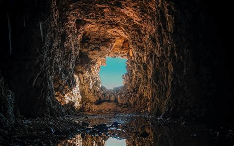 Download Wallpaper 2560x1600 Cave Puddle Reflection Rock Widescreen
