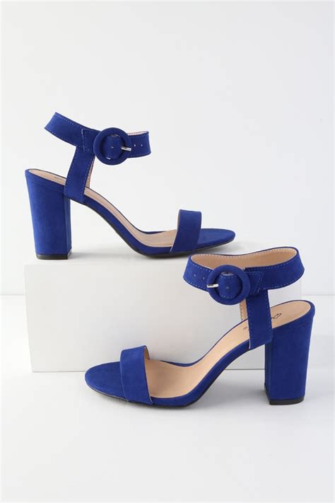 Cute Blue Heels Blue High Heel Sandals Peep Toe Heels Lulus