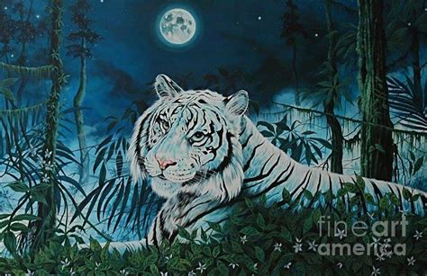 Moonlight Tiger By Kimberlee Ketterman Edgar Tiger Painting Painting