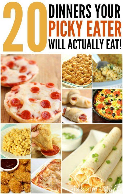 Here are a bunch of great dinner ideas you can make with no planning ahead! 20 dinners your picky eater will actually eat (and love ...