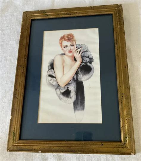 Vintage Framed Alberto Vargas 1941 December Sexy Pinup Woman 11x15” Wall Hanging 3200 Picclick